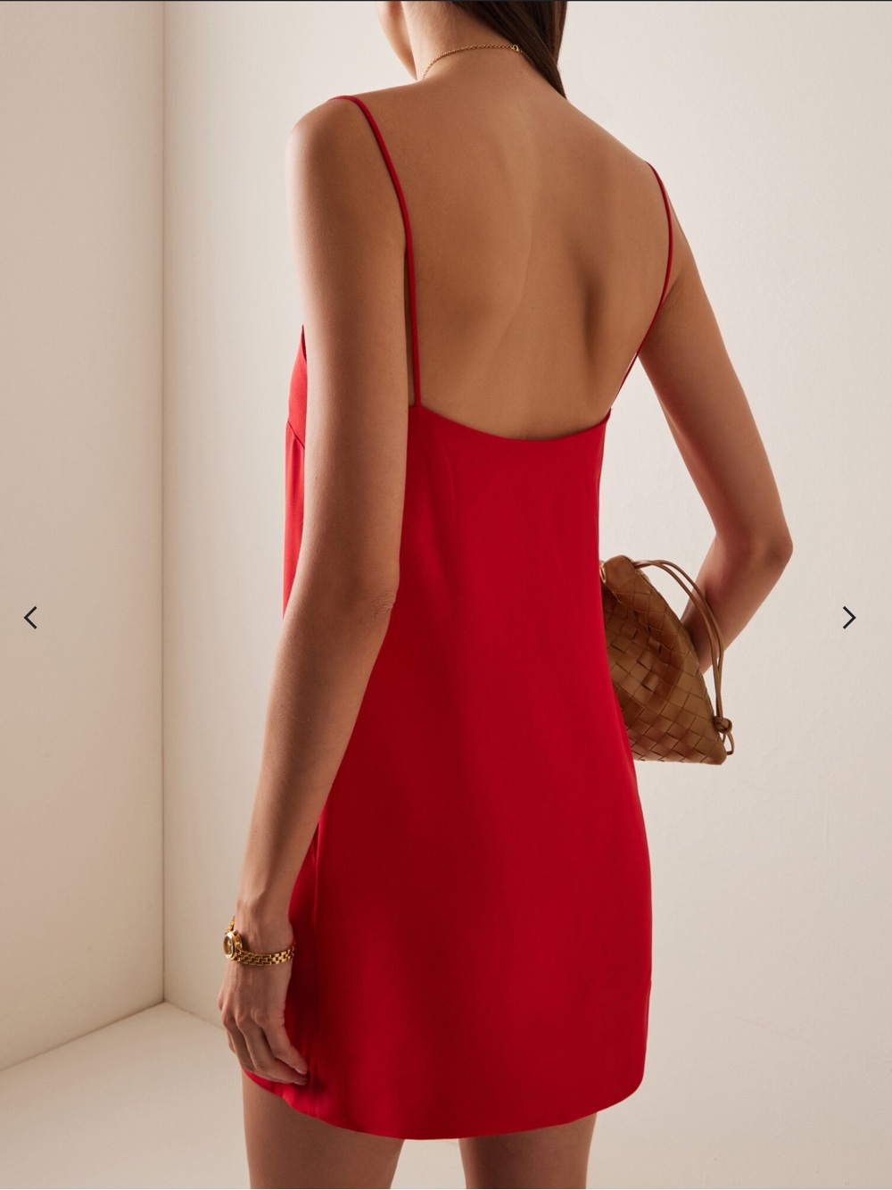 Yaitte Paros silk crepe mini dress, Red, Medium - Picture 6 of 9